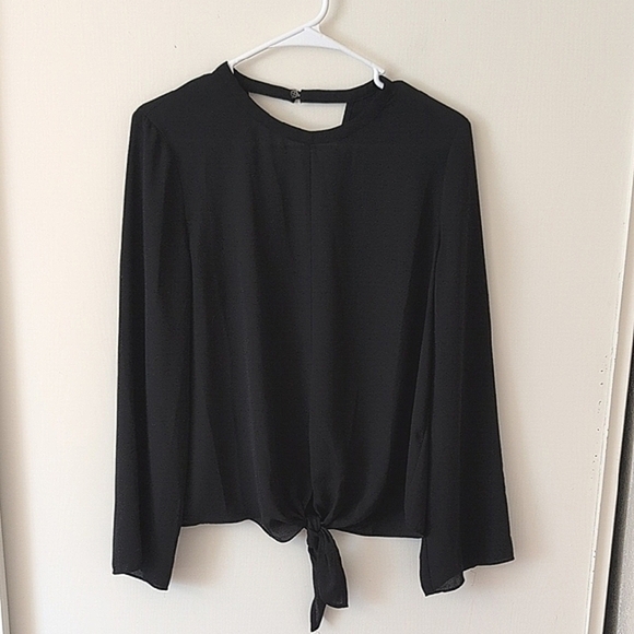 Madewell Tops - Madewell Womens Medium Long Sleeve Blouse Black Classic Office Contemporary